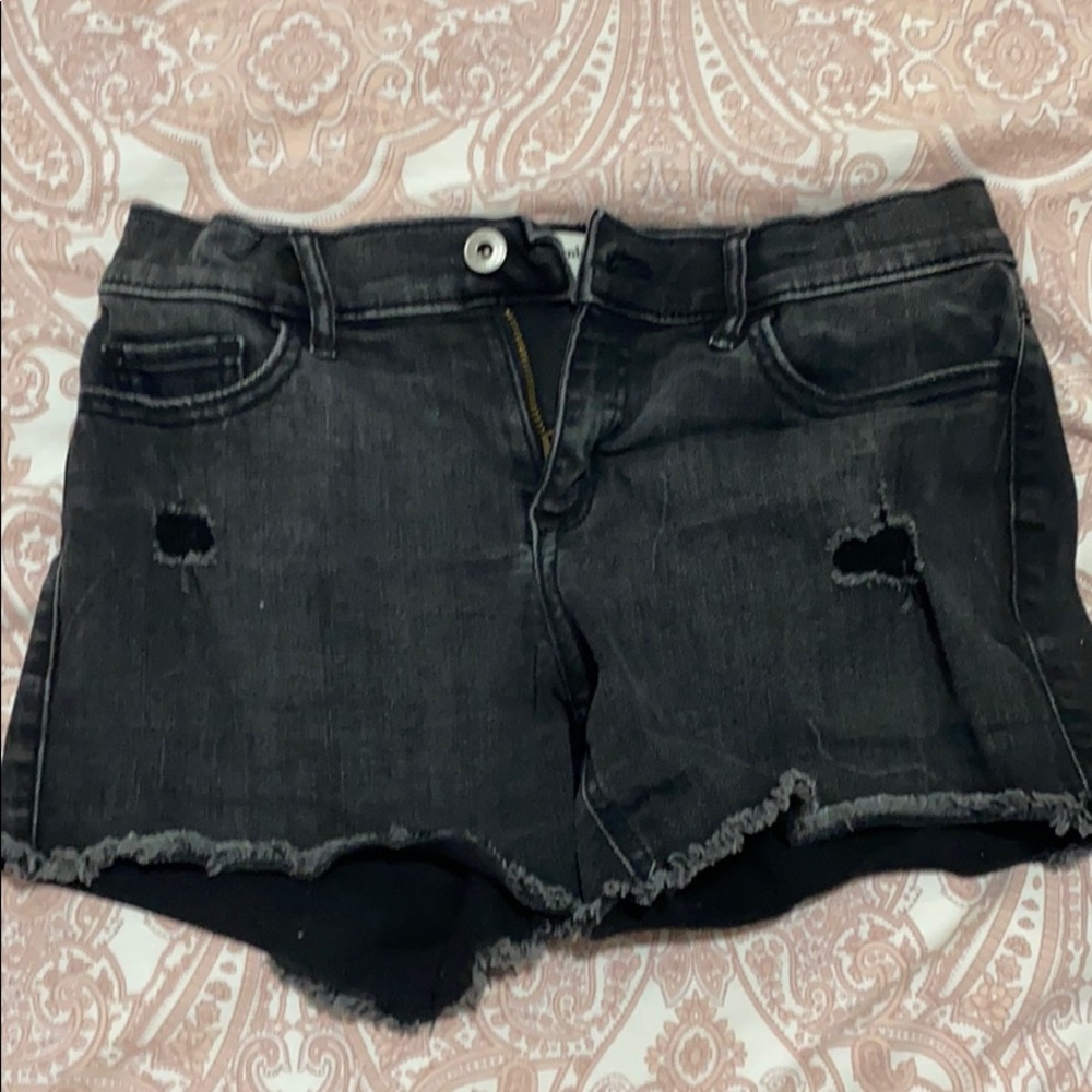 abercrombie kids black jeans shorts